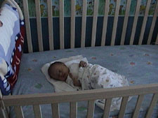 Sleeping in the crib